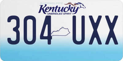 KY license plate 304UXX