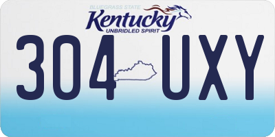 KY license plate 304UXY