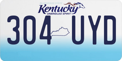 KY license plate 304UYD
