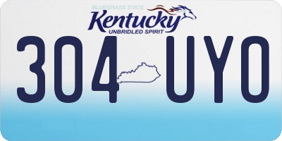 KY license plate 304UYO