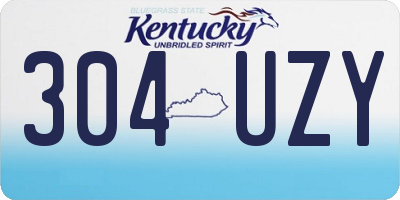 KY license plate 304UZY