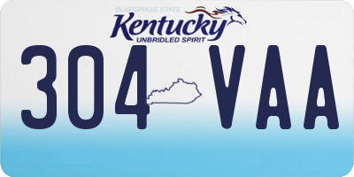 KY license plate 304VAA