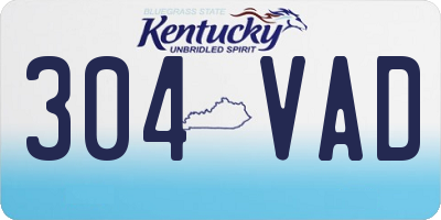 KY license plate 304VAD
