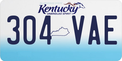 KY license plate 304VAE