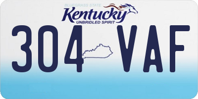 KY license plate 304VAF