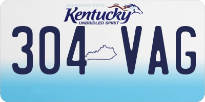 KY license plate 304VAG