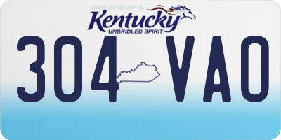 KY license plate 304VAO