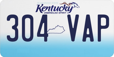 KY license plate 304VAP