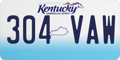 KY license plate 304VAW