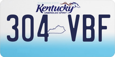 KY license plate 304VBF