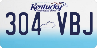 KY license plate 304VBJ