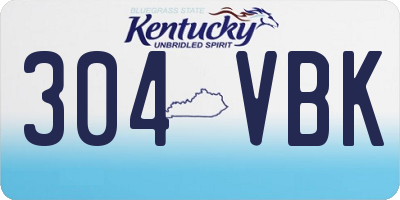 KY license plate 304VBK
