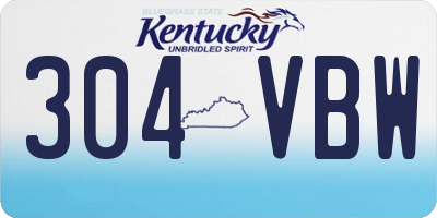 KY license plate 304VBW