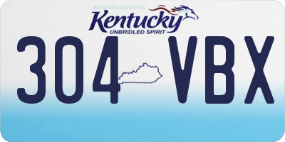 KY license plate 304VBX