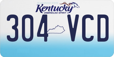 KY license plate 304VCD