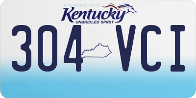 KY license plate 304VCI