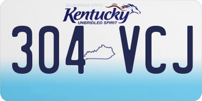 KY license plate 304VCJ