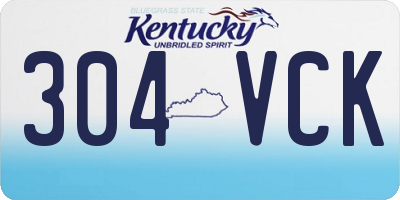 KY license plate 304VCK