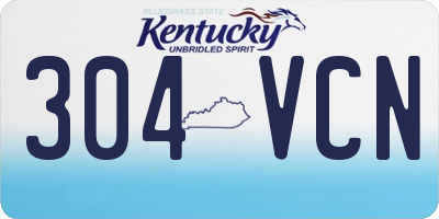 KY license plate 304VCN