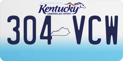 KY license plate 304VCW