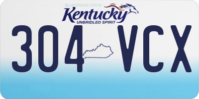 KY license plate 304VCX