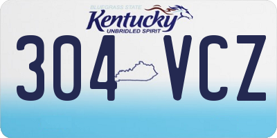 KY license plate 304VCZ