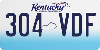 KY license plate 304VDF