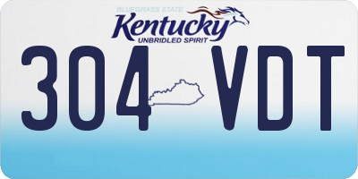 KY license plate 304VDT