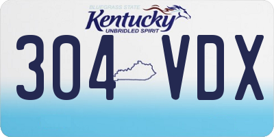KY license plate 304VDX