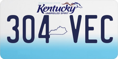 KY license plate 304VEC