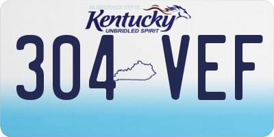 KY license plate 304VEF