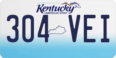 KY license plate 304VEI