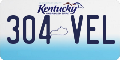 KY license plate 304VEL