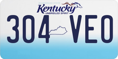 KY license plate 304VEO