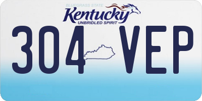 KY license plate 304VEP
