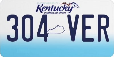 KY license plate 304VER