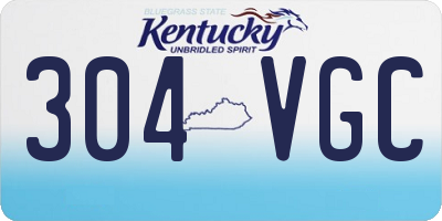 KY license plate 304VGC