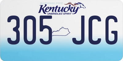 KY license plate 305JCG