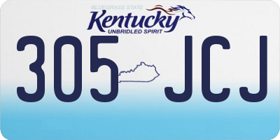 KY license plate 305JCJ