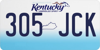 KY license plate 305JCK