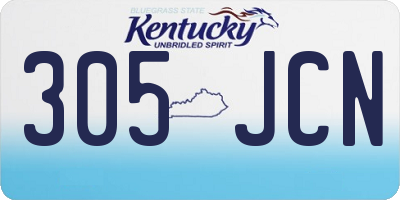 KY license plate 305JCN