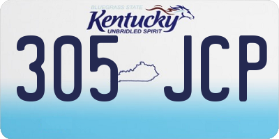 KY license plate 305JCP