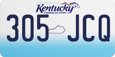 KY license plate 305JCQ