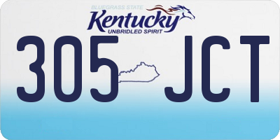 KY license plate 305JCT