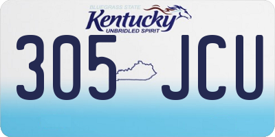 KY license plate 305JCU
