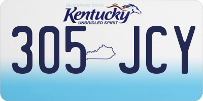 KY license plate 305JCY