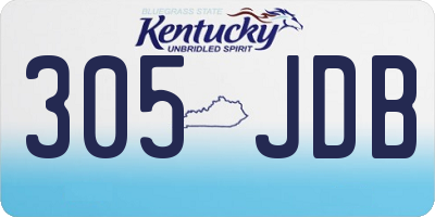KY license plate 305JDB