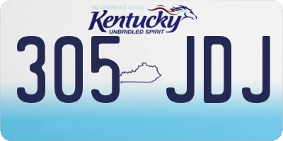 KY license plate 305JDJ