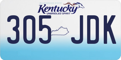 KY license plate 305JDK