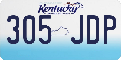 KY license plate 305JDP